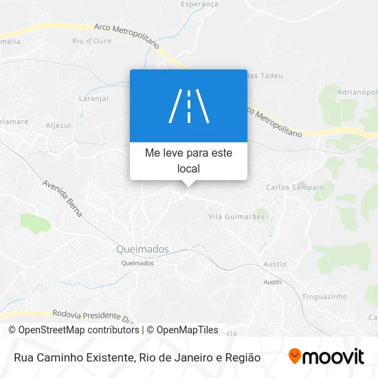 Rua Caminho Existente mapa