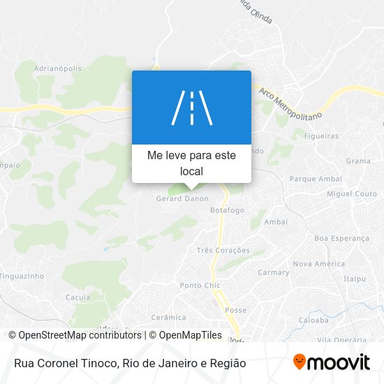 Rua Coronel Tinoco mapa