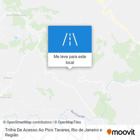 Trilha De Acesso Ao Pico Tavares mapa