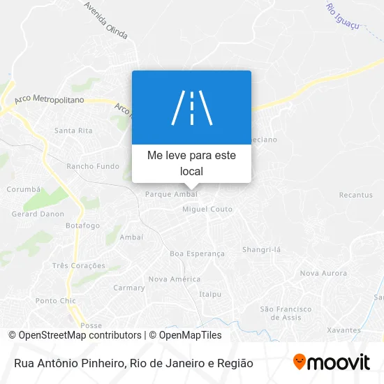 Rua Antônio Pinheiro mapa