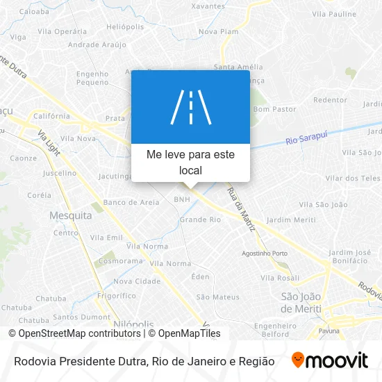 Rodovia Presidente Dutra mapa
