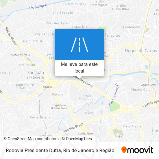 Rodovia Presidente Dutra mapa