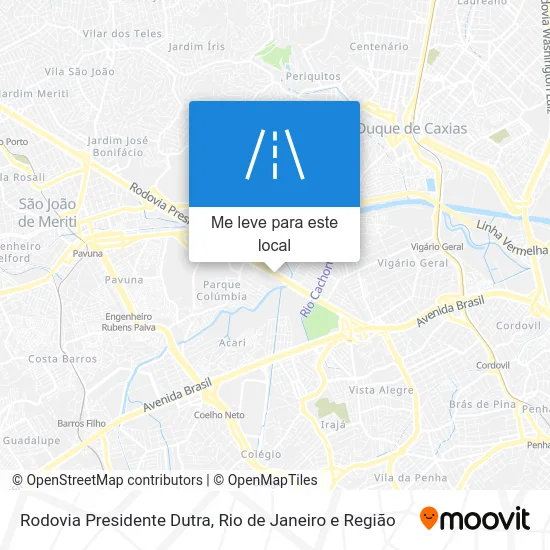 Rodovia Presidente Dutra mapa