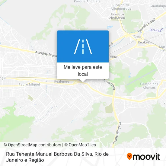 Rua Tenente Manuel Barbosa Da Silva mapa