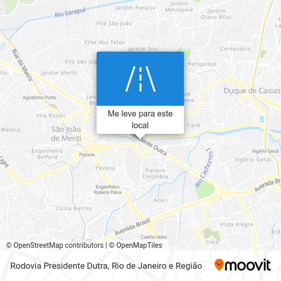 Rodovia Presidente Dutra mapa