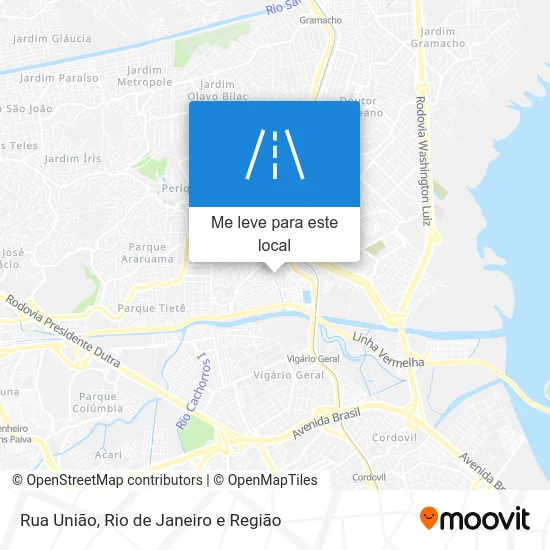 Rua União mapa