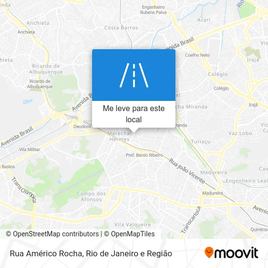 Rua Américo Rocha mapa
