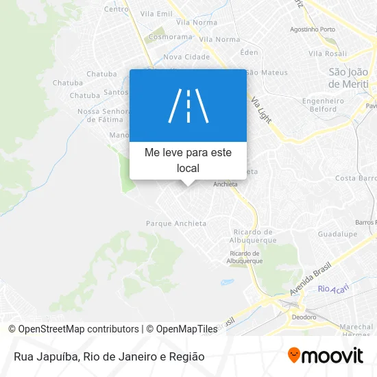 Rua Japuíba mapa