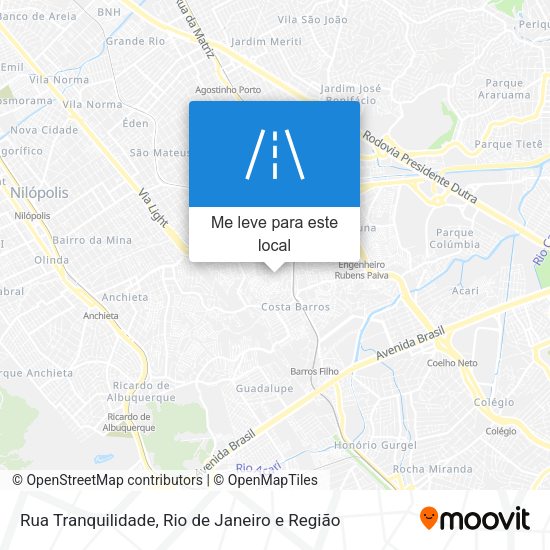 Rua Tranquilidade mapa