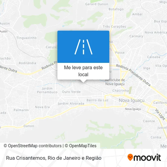 Rua Crisantemos mapa
