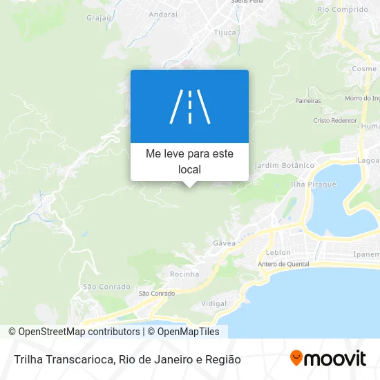 Trilha Transcarioca mapa
