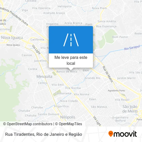 Rua Tiradentes mapa