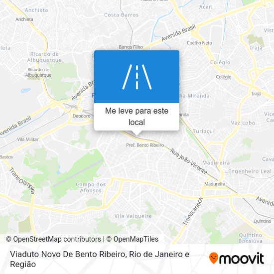Viaduto Novo De Bento Ribeiro mapa