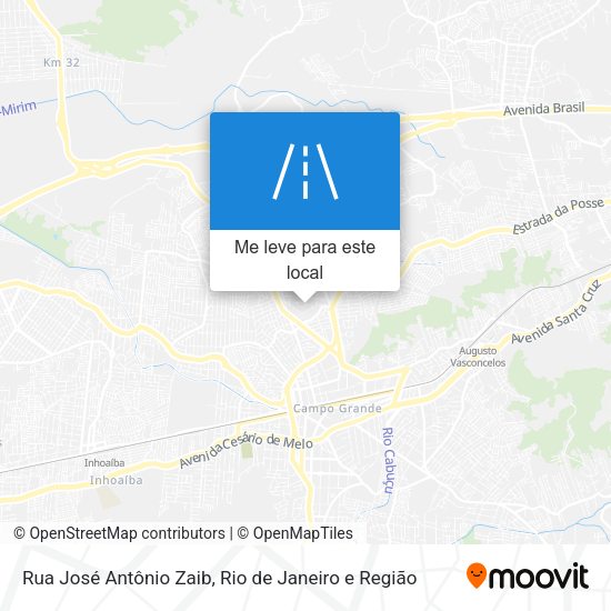 Rua José Antônio Zaib mapa