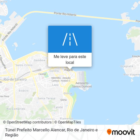 Túnel Prefeito Marcello Alencar mapa