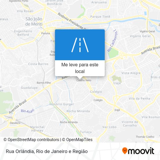 Rua Orlândia mapa
