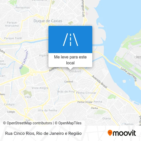 Rua Cinco Rios mapa