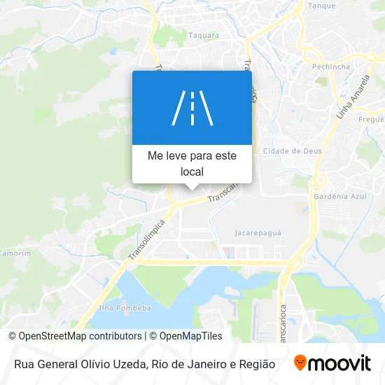 Rua General Olívio Uzeda mapa