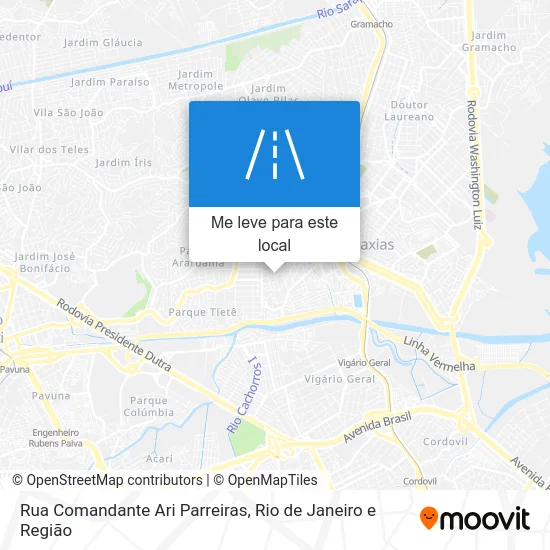Rua Comandante Ari Parreiras mapa