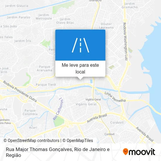 Rua Major Thomas Gonçalves mapa