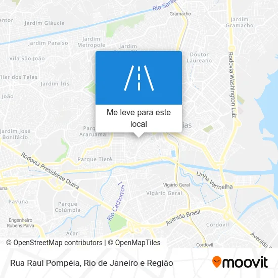 Rua Raul Pompéia mapa