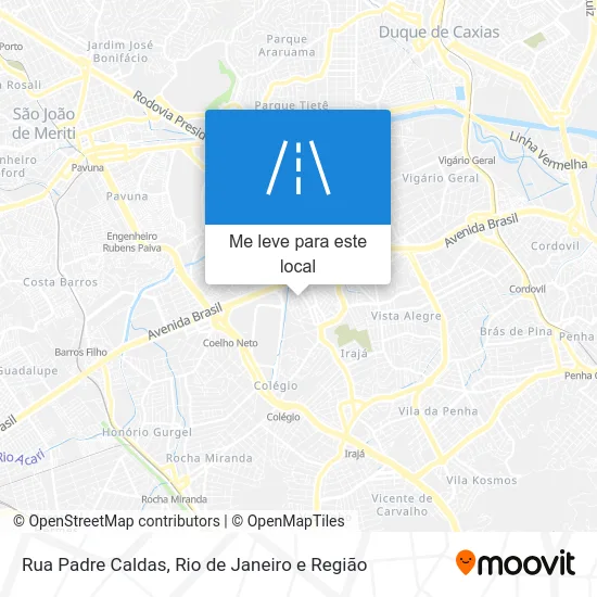 Rua Padre Caldas mapa