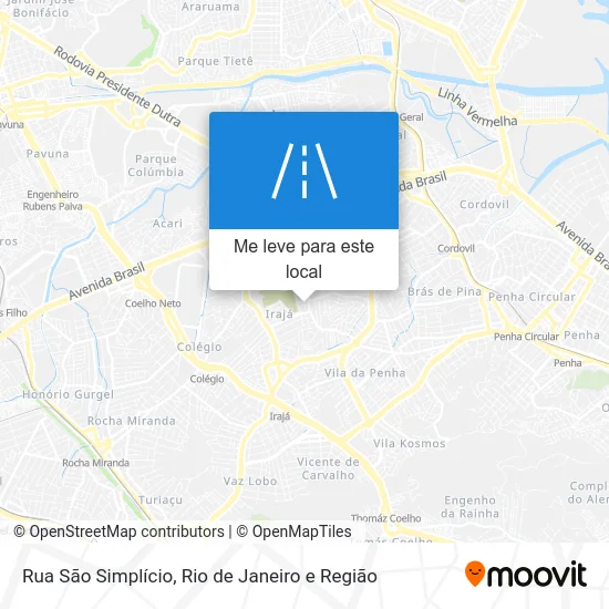 Rua São Simplício mapa