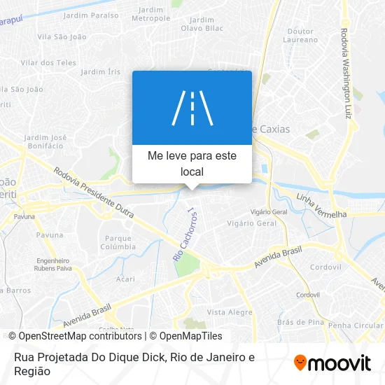 Rua Projetada Do Dique Dick mapa