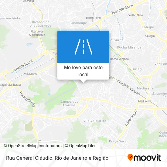 Rua General Cláudio mapa