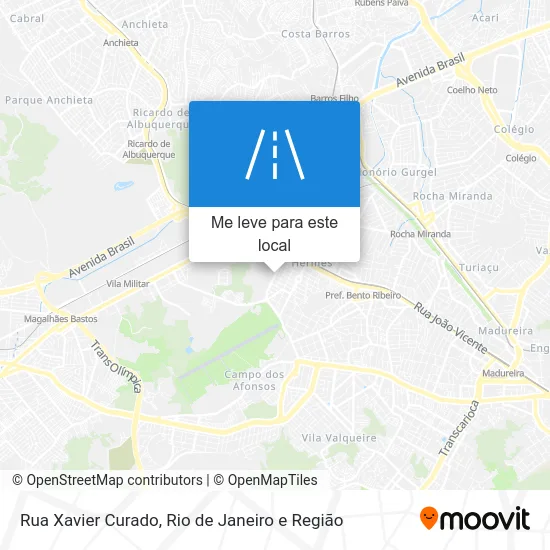 Rua Xavier Curado mapa