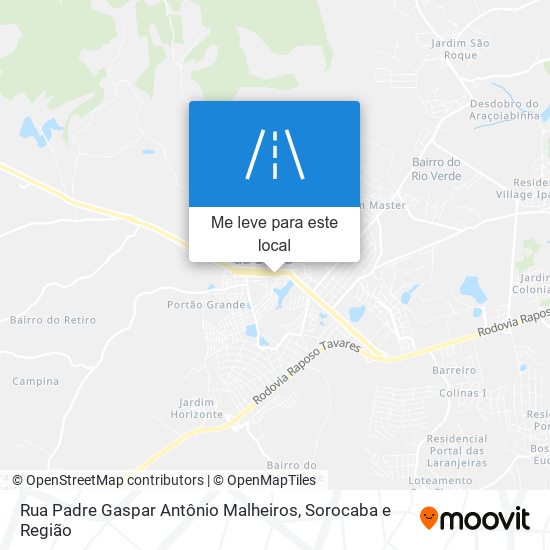 Rua Padre Gaspar Antônio Malheiros mapa