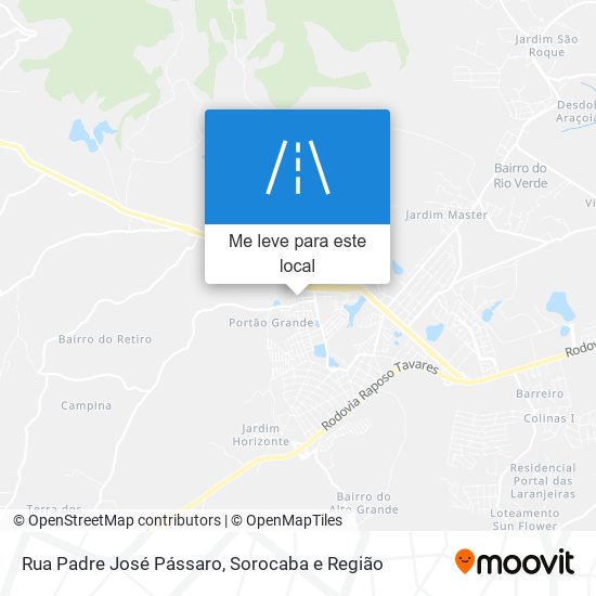 Rua Padre José Pássaro mapa