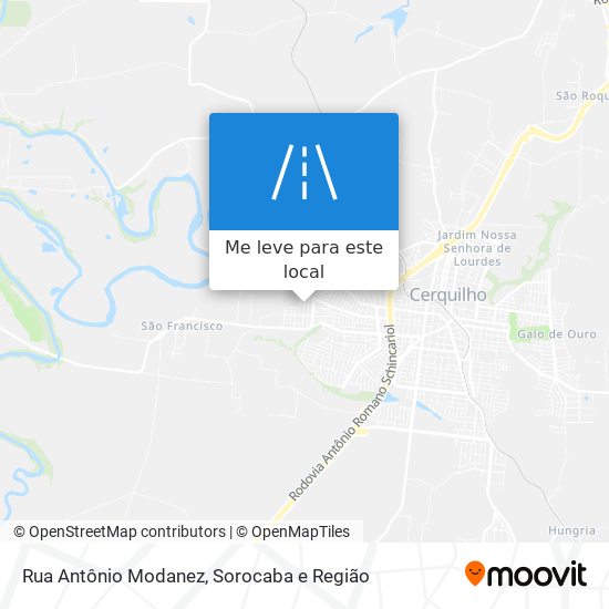 Rua Antônio Modanez mapa