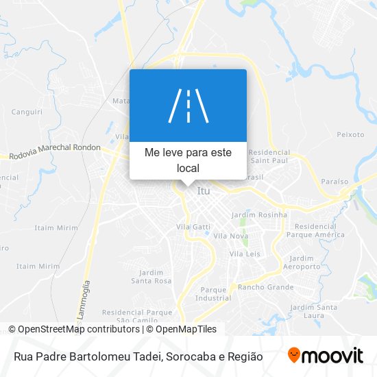 Rua Padre Bartolomeu Tadei mapa