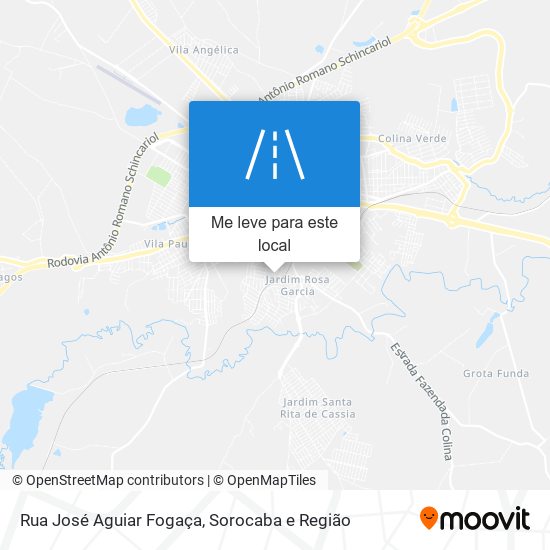 Rua José Aguiar Fogaça mapa