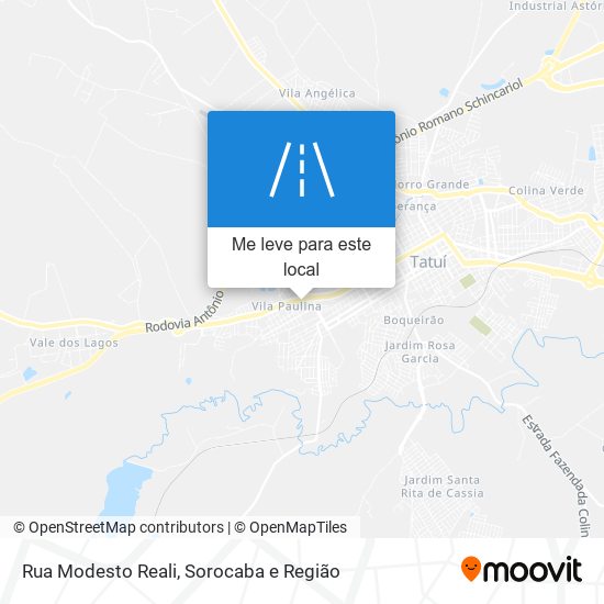 Rua Modesto Reali mapa