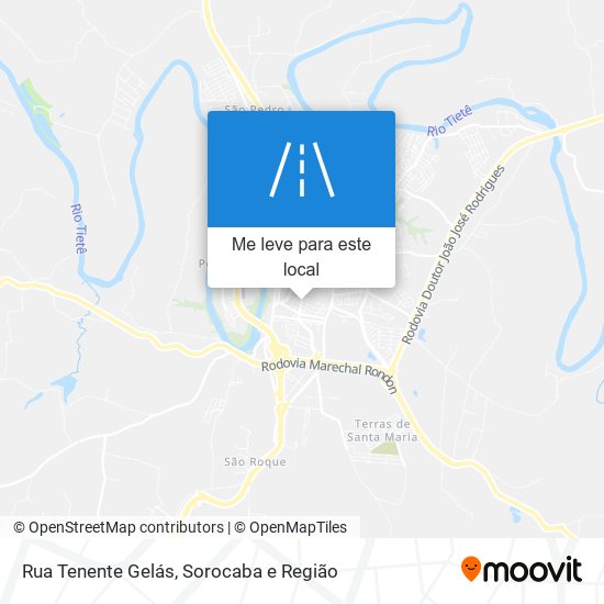 Rua Tenente Gelás mapa