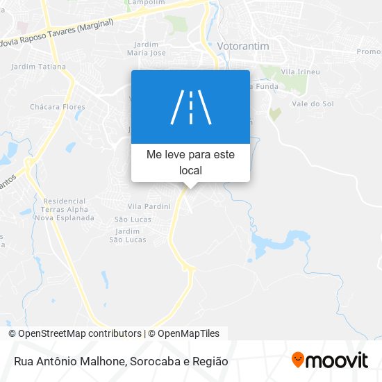 Rua Antônio Malhone mapa