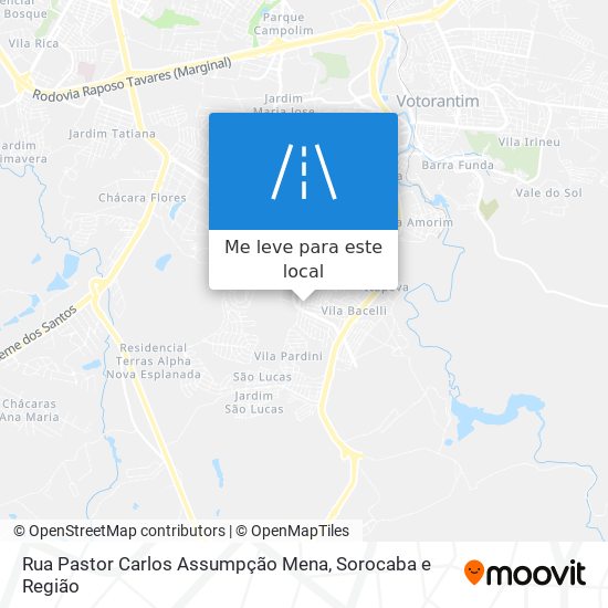 Rua Pastor Carlos Assumpção Mena mapa