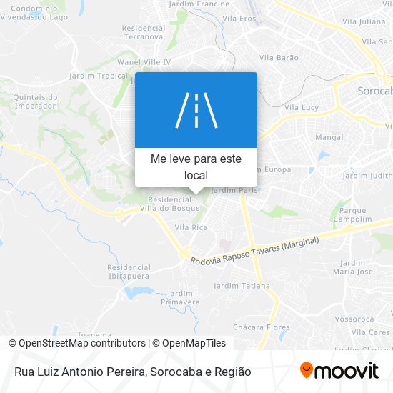 Rua Luiz Antonio Pereira mapa