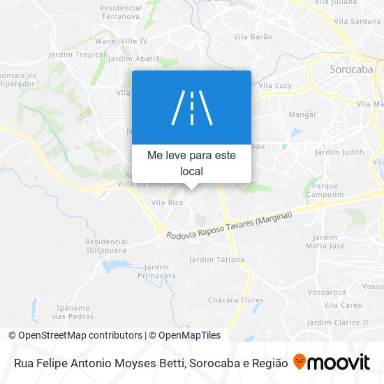 Rua Felipe Antonio Moyses Betti mapa