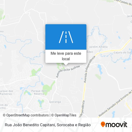 Rua João Benedito Capitani mapa