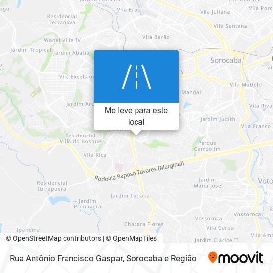 Rua Antônio Francisco Gaspar mapa