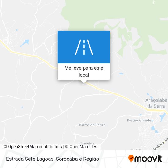 Estrada Sete Lagoas mapa