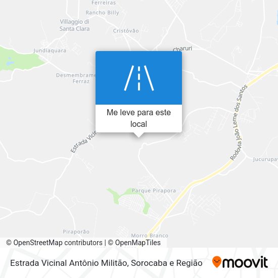 Estrada Vicinal Antônio Militão mapa