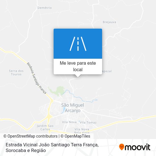Estrada Vicinal João Santiago Terra França mapa