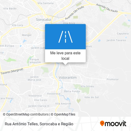 Rua Antônio Telles mapa