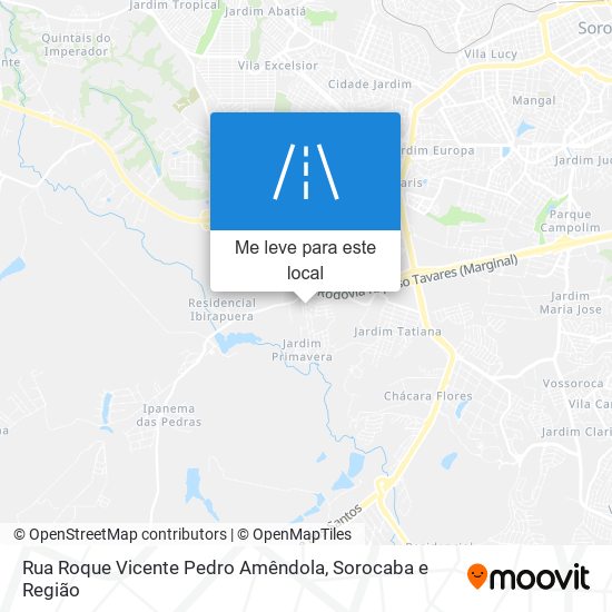 Rua Roque Vicente Pedro Amêndola mapa