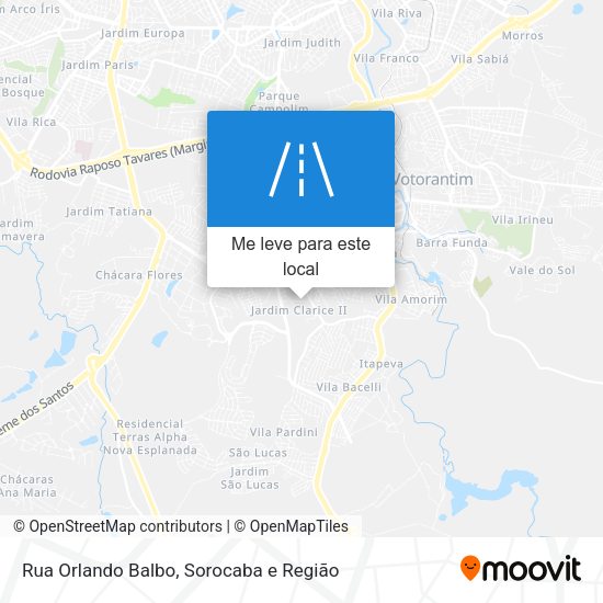 Rua Orlando Balbo mapa