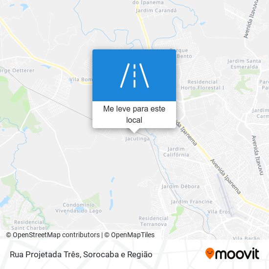 Rua Projetada Três mapa